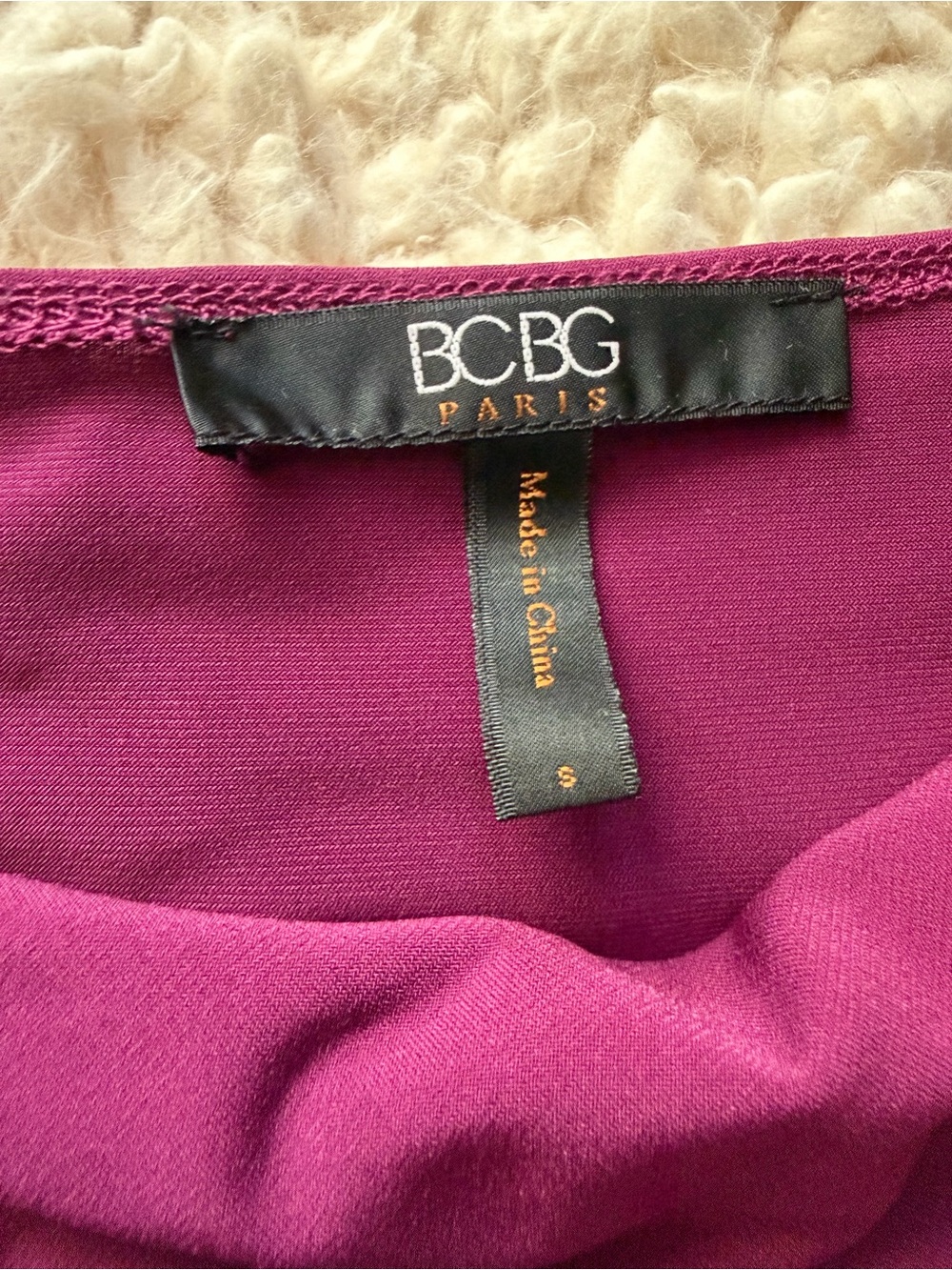 BCBG Paris Draped Cowl Neck Pocket Dress Plum Purple Size S - Picture 2 of 7